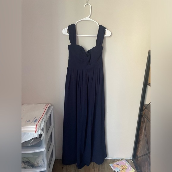 Lulus Navy Blue Harmonious Love Off the Shoulder Formal Maxi Dress Size Small - Picture 3 of 10